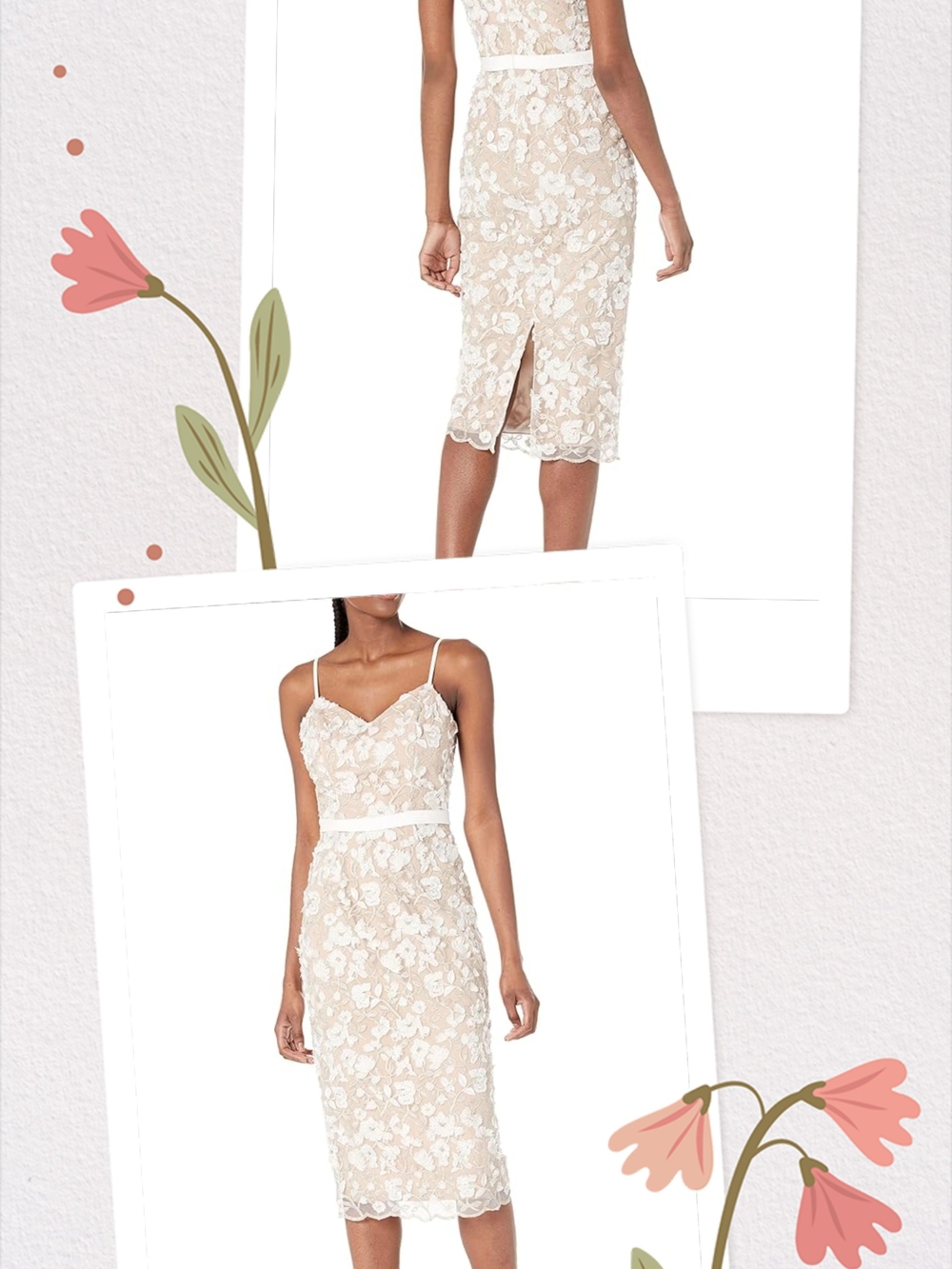 Dress the Population
Women's Large "Emma" V-Neck Embroidered Floral Lace Midi